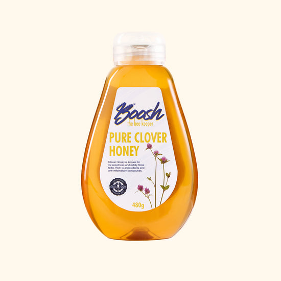Pure Clover Honey Squeezable Bottle 480g | Boosh the Beekeeper