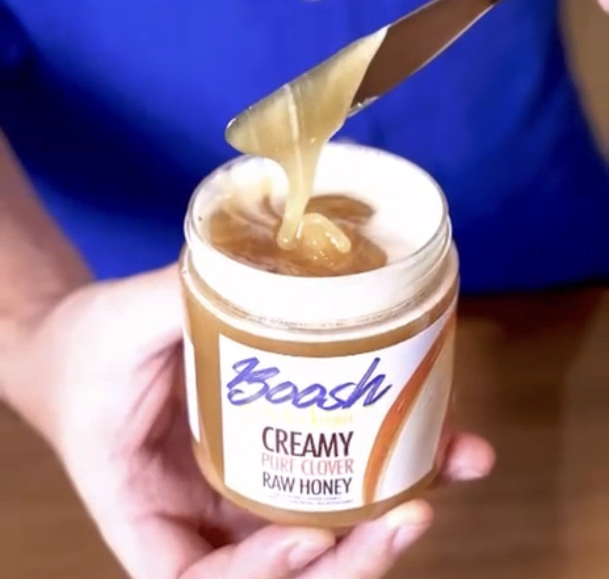 Boosh the Beekeeper clover honey, golden and slow, from the Egyptian countryside