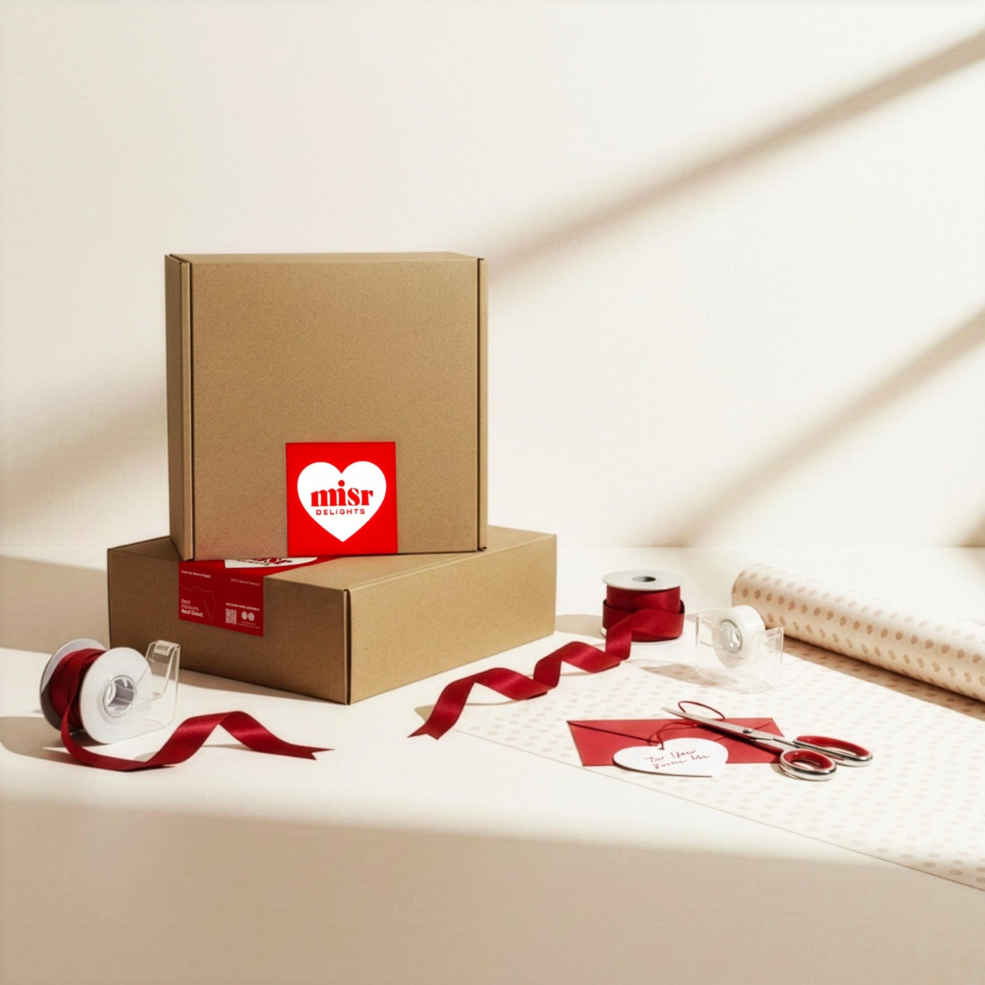 MISRDELIGHTS Valentine's Day kraft gift box with brand label.